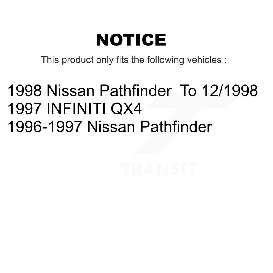 Front Rear Disc Brake Rotor Ceramic Pad Drum Kit (7Pc) For Nissan Pathfinder INFINITI QX4 K8A-100350
