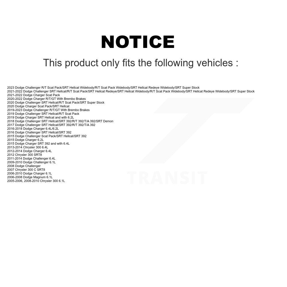 Rear Brake Rotor & Semi-Metallic Pad Kit For Dodge Charger Chrysler 300 Challenger Magnum K8A-100394