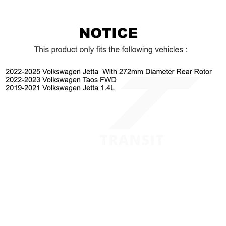 Rear Disc Brake Rotors And Ceramic Pads Kit For Volkswagen Jetta Taos K8A-100419