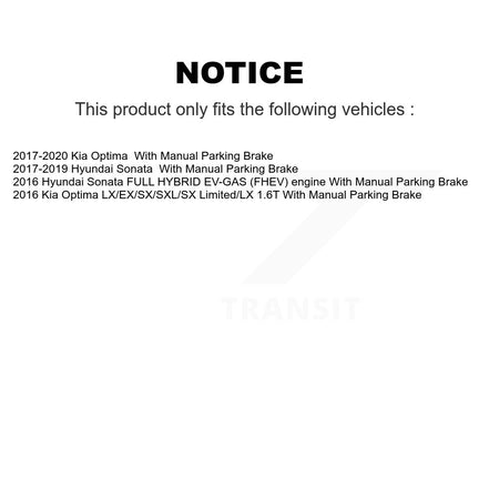 Rear Brake Rotors Ceramic Pad Kit For Hyundai Sonata Kia Optima With Manual Parking K8A-100423