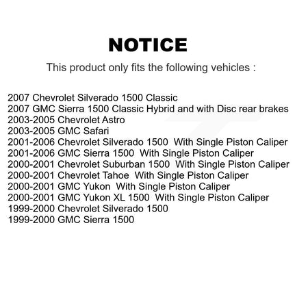 Rear Brake Rotor Ceramic Pad Kit For Chevrolet GMC Silverado 1500 Sierra Classic Astro XL K8A-100490