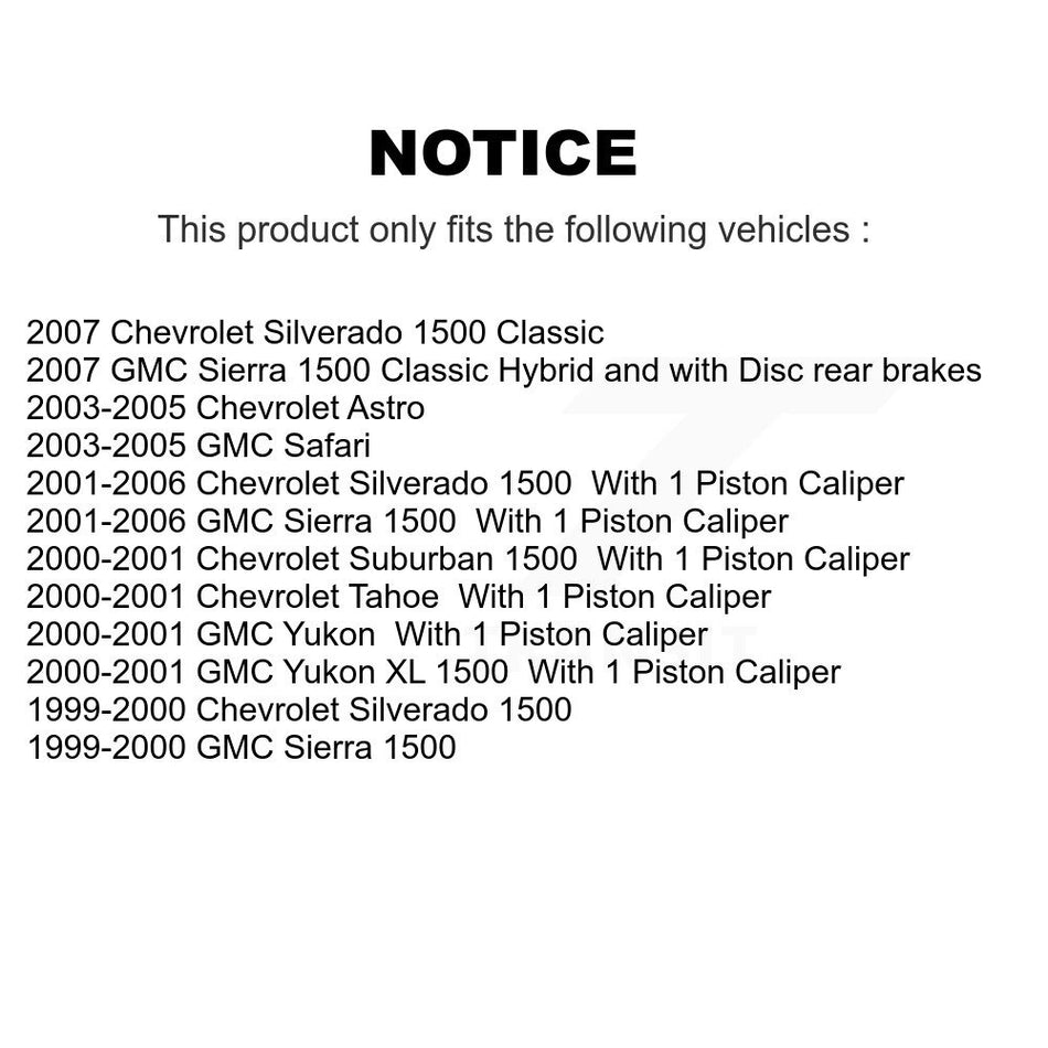 Rear Brake Rotor Ceramic Pad Kit For Chevrolet GMC Silverado 1500 Sierra Classic Astro XL K8A-100490