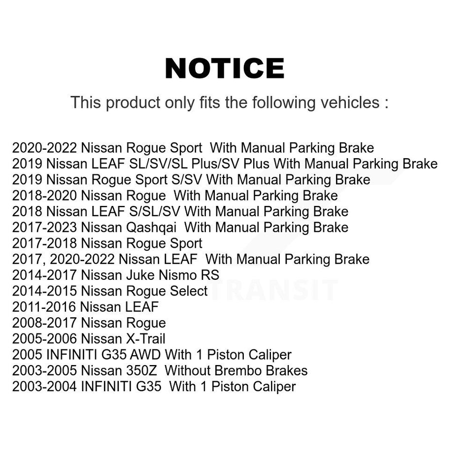 Rear Brake Rotor And Ceramic Pad Kit For Nissan Rogue Sport Qashqai LEAF Juke X-Trail G35 K8A-100530