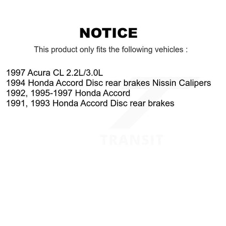 Rear Disc Brake Rotors And Ceramic Pads Kit For Honda Accord Acura CL K8A-100559