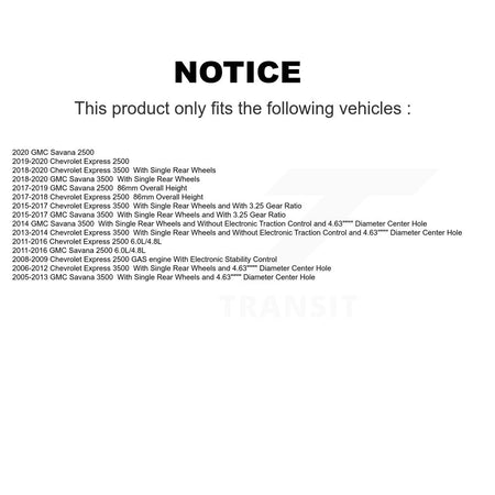 Rear Disc Brake Rotors & Semi-Metallic Pad Kit For GMC Chevrolet Savana 3500 2500 Express K8A-100568