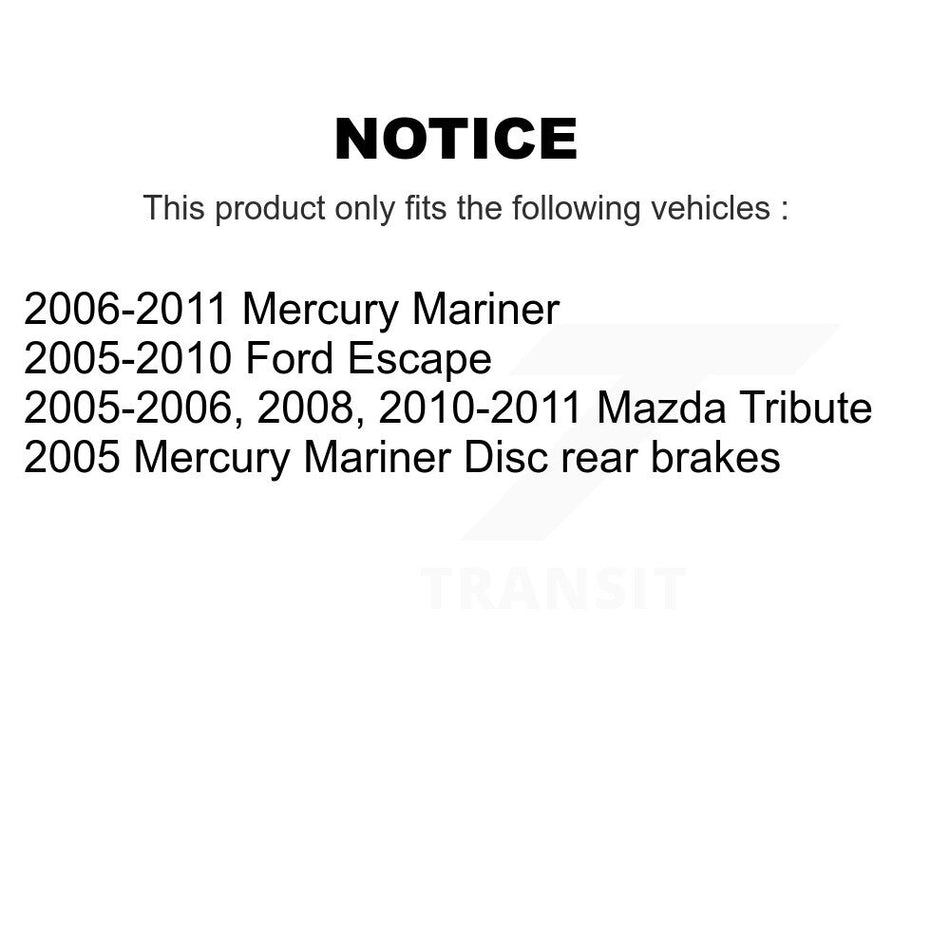 Rear Disc Brake Rotor Semi-Metallic Pad Kit For Ford Escape Mazda Tribute Mercury Mariner K8A-100583