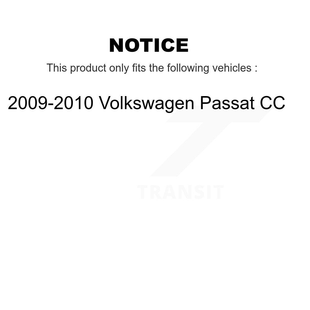 Rear Disc Brake Rotors And Semi-Metallic Pads Kit For 2009-2010 Volkswagen Passat CC K8A-100590