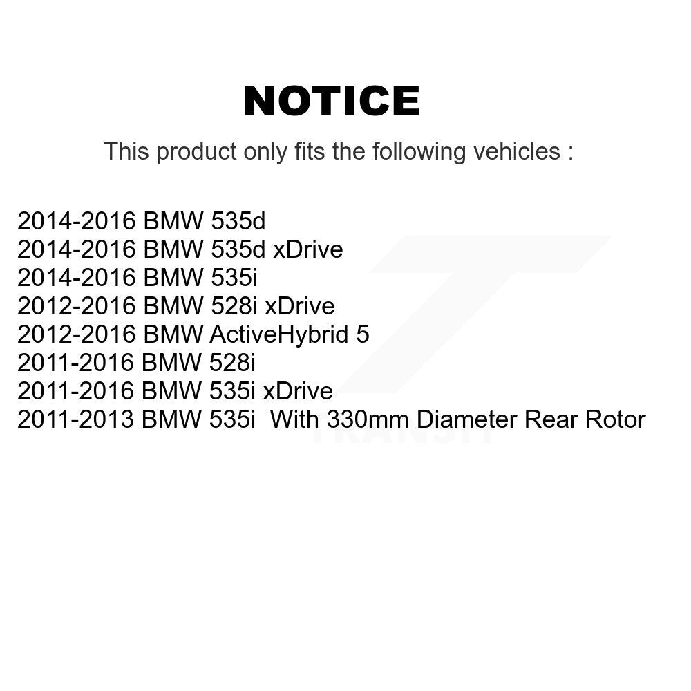 Rear Disc Brake Rotors Semi-Metallic Pad Kit For BMW 535i xDrive 528i 535d ActiveHybrid 5 K8A-100611