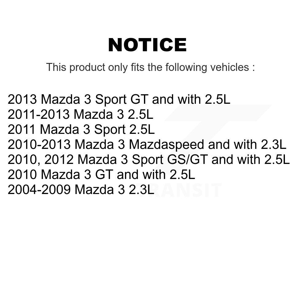 Rear Disc Brake Rotors And Semi-Metallic Pads Kit For Mazda 3 Sport K8A-100627