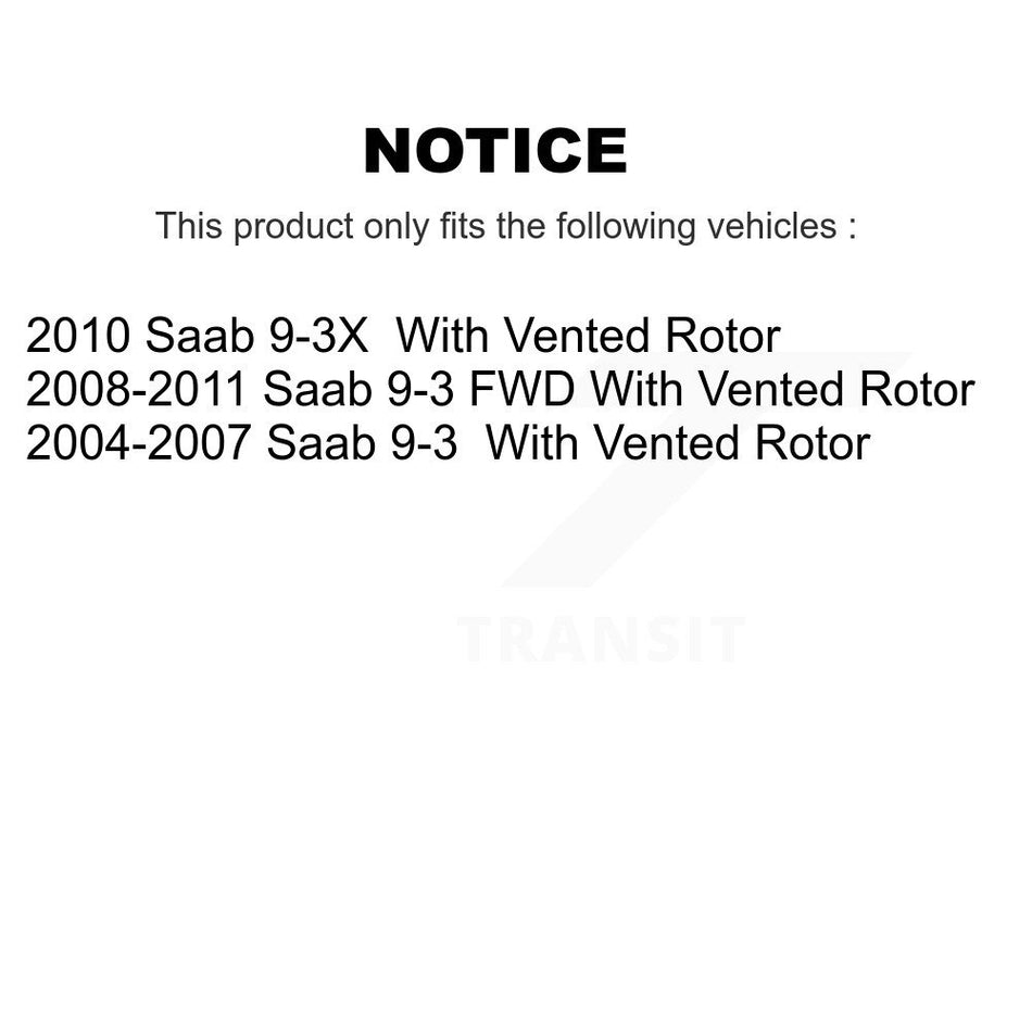 Rear Disc Brake Rotors And Semi-Metallic Pads Kit For Saab 9-3 9-3X With Vented Rotor K8A-100638