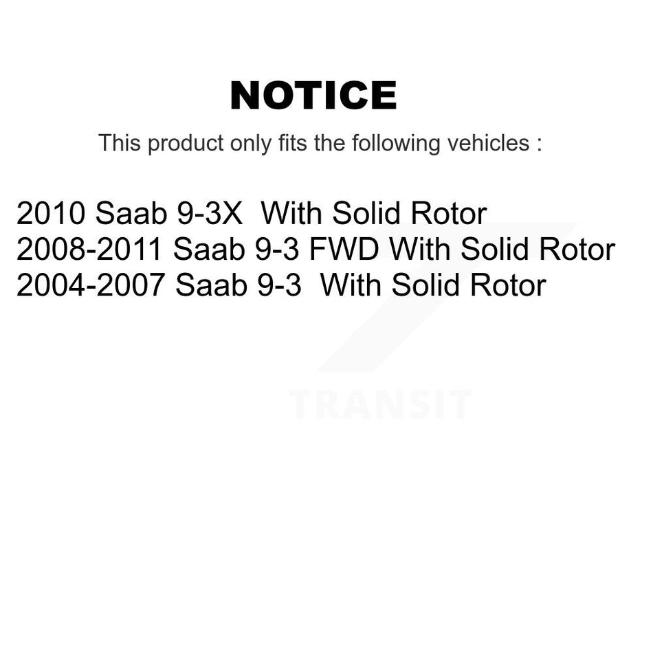 Rear Disc Brake Rotors And Ceramic Pads Kit For Saab 9-3 9-3X With Solid Rotor K8A-100641