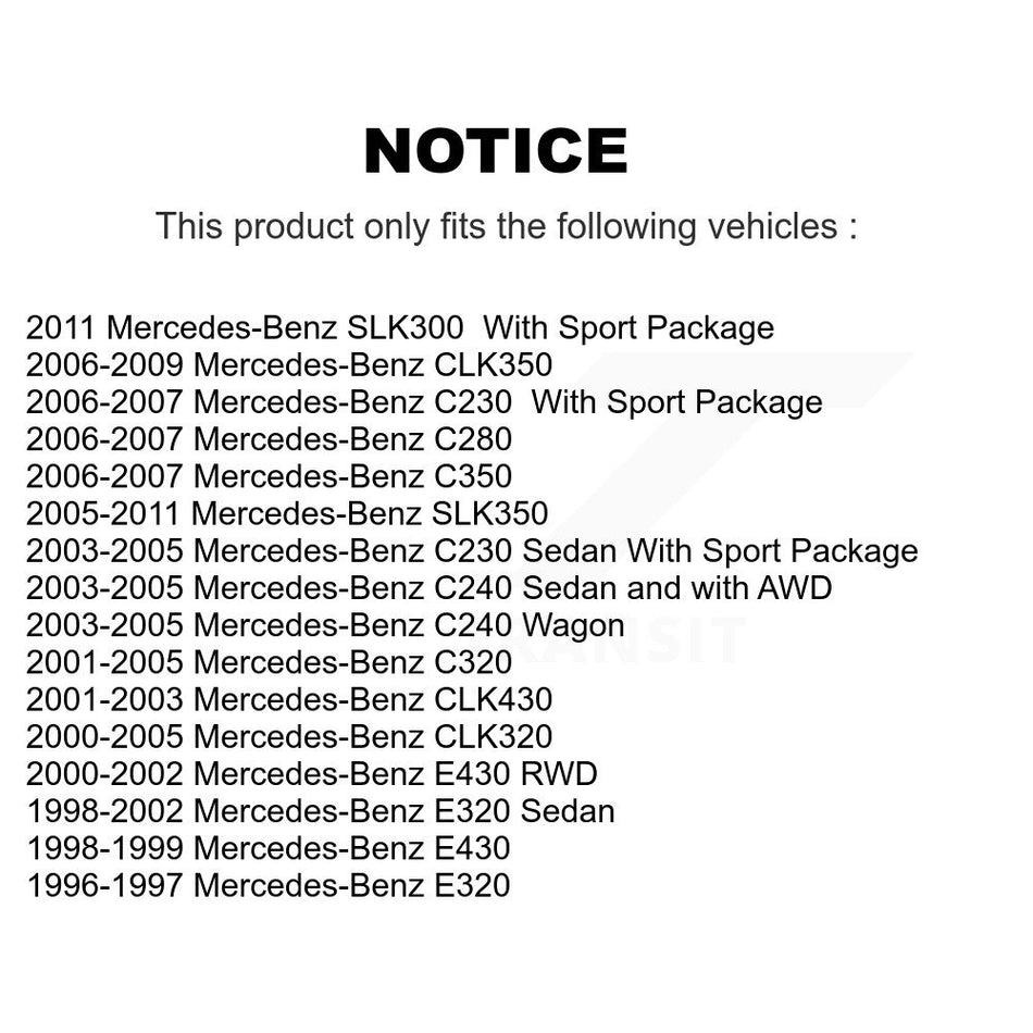 Rear Brake Rotor And Semi-Metallic Pad Kit For Mercedes-Benz C230 SLK350 CLK320 E320 C280 K8A-100674