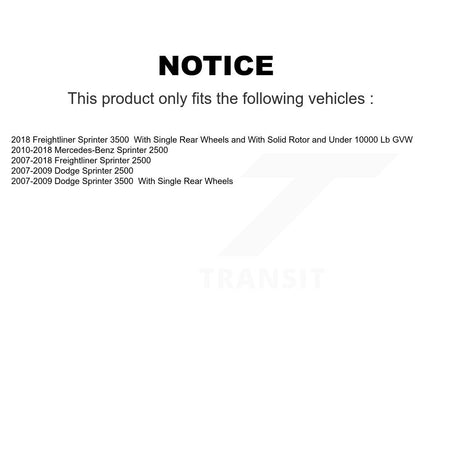 Rear Disc Brake Rotors & Semi-Metallic Pad Kit For Sprinter 2500 Mercedes-Benz Dodge 3500 K8A-100680