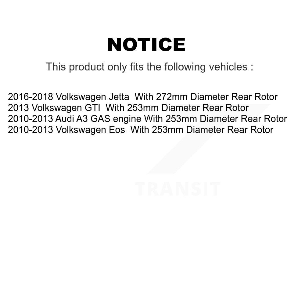 Rear Disc Brake Rotors And Semi-Metallic Pads Kit For Volkswagen Jetta Eos Audi A3 GTI K8A-100695