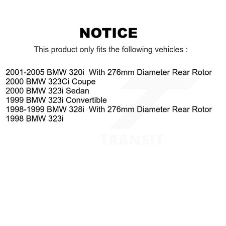 Rear Disc Brake Rotors And Semi-Metallic Pads Kit For BMW 320i 323i 328i 323Ci K8A-100756