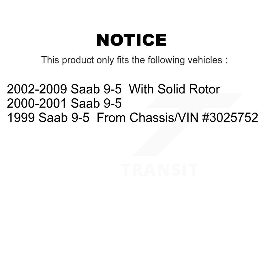 Rear Disc Brake Rotors And Semi-Metallic Pads Kit For Saab 9-5 K8A-100758