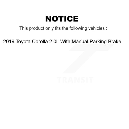Rear Brake Rotor & Ceramic Pad Kit For 2019 Toyota Corolla 2.0L With Manual Parking K8A-100797
