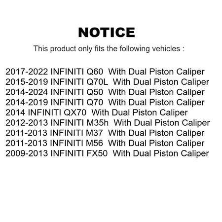 Rear Brake Rotor And Ceramic Pad Kit For INFINITI Q50 Q60 M37 FX50 QX70 Q70 Q70L M56 M35h K8A-100854