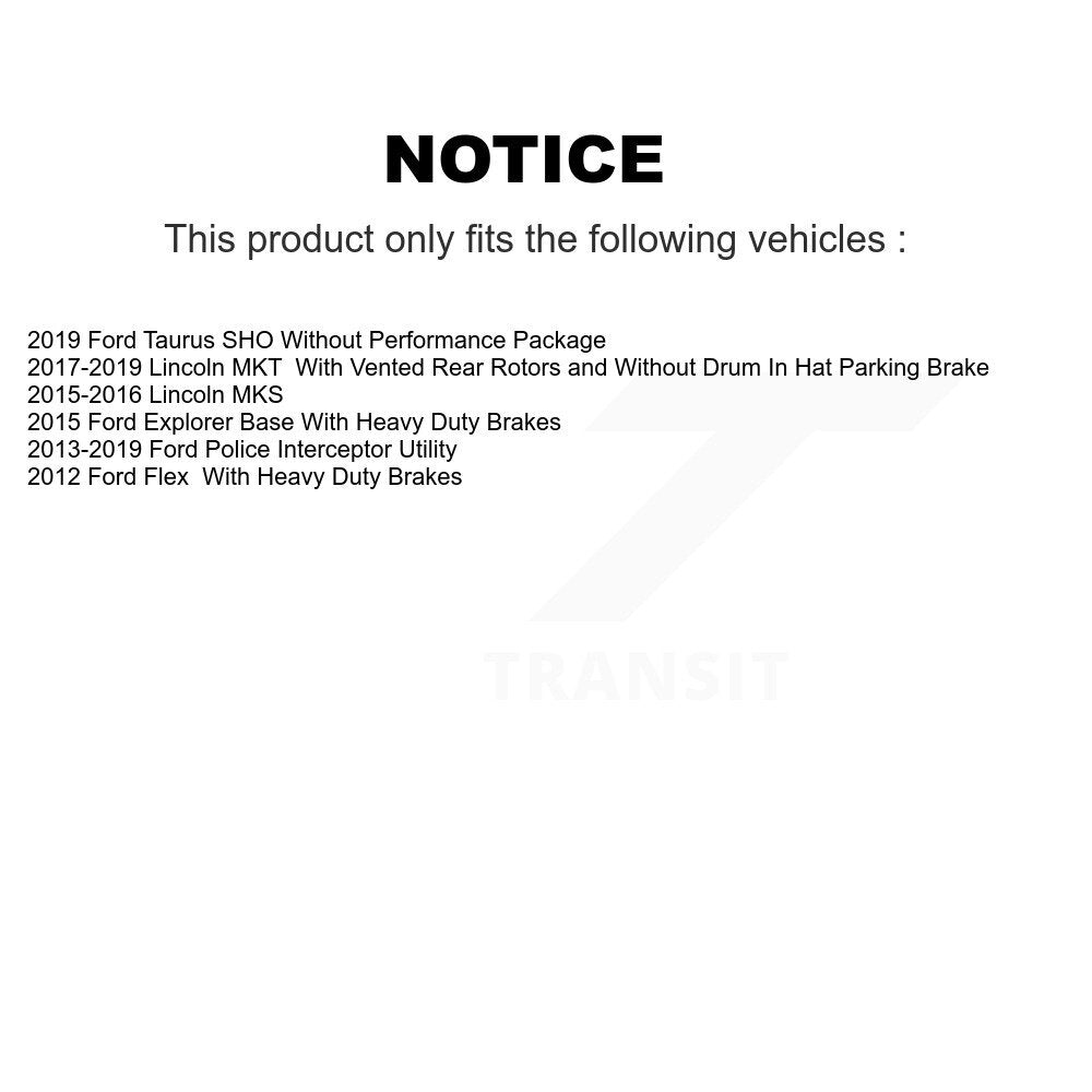 Rear Brake Rotor Ceramic Pad Kit For Ford Explorer Police Interceptor Utility Flex Taurus K8A-100897