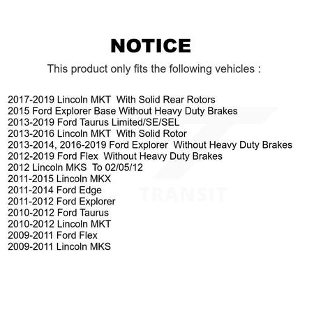Rear Brake Rotor & Ceramic Pad Kit For Ford Explorer Edge Flex Lincoln Taurus MKX MKT MKS K8A-100898