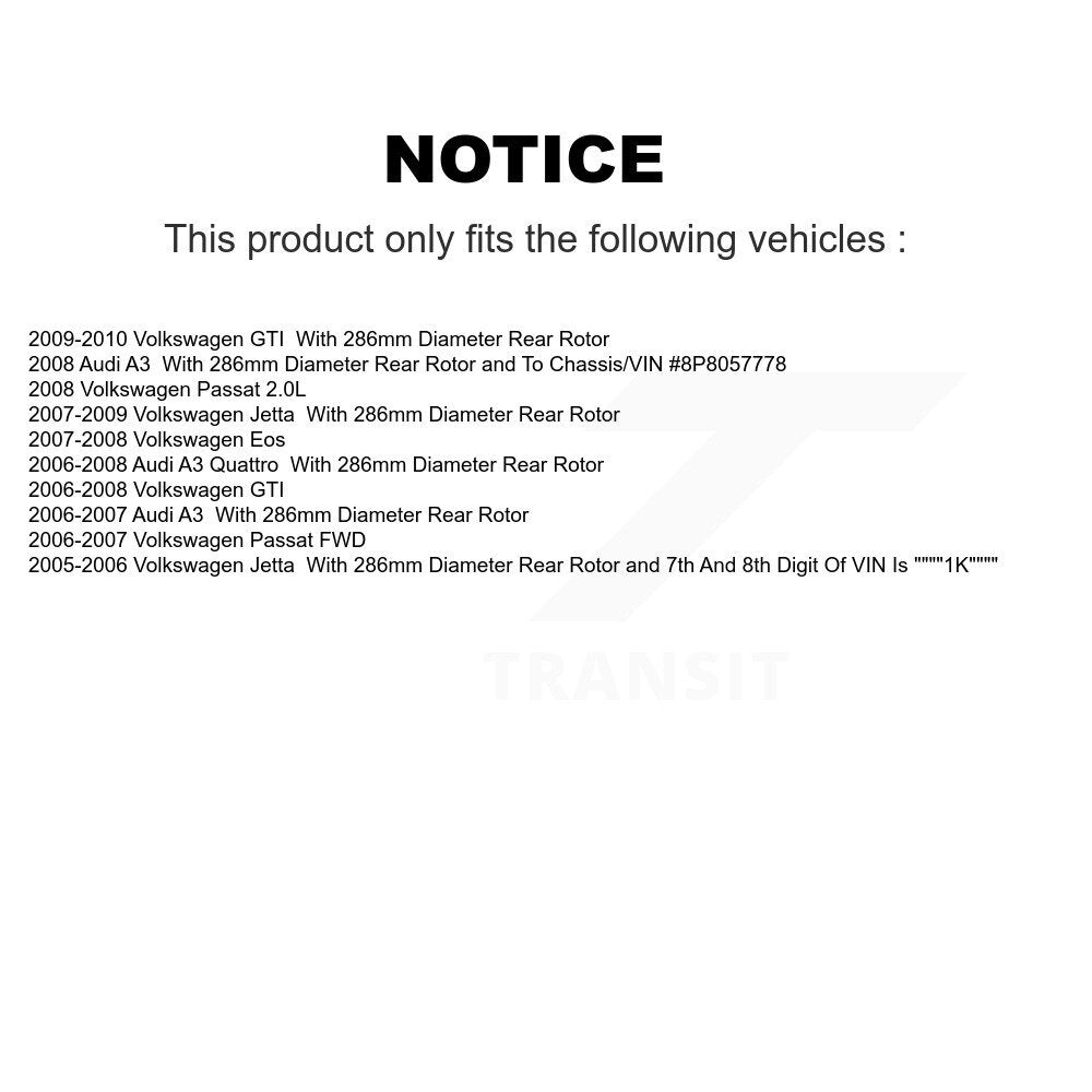 Rear Disc Brake Rotor Ceramic Pad Kit For Volkswagen Jetta GTI Passat Eos Audi A3 Quattro K8A-100921