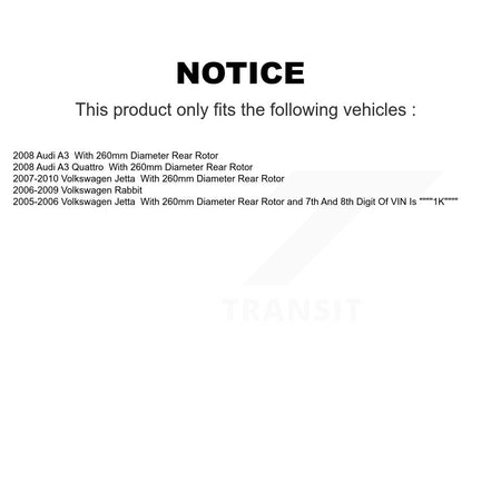 Rear Disc Brake Rotors And Ceramic Pads Kit For Volkswagen Jetta Rabbit Audi A3 Quattro K8A-100926