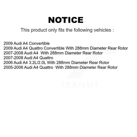 Rear Disc Brake Rotors And Ceramic Pads Kit For Audi A4 Quattro K8A-100936