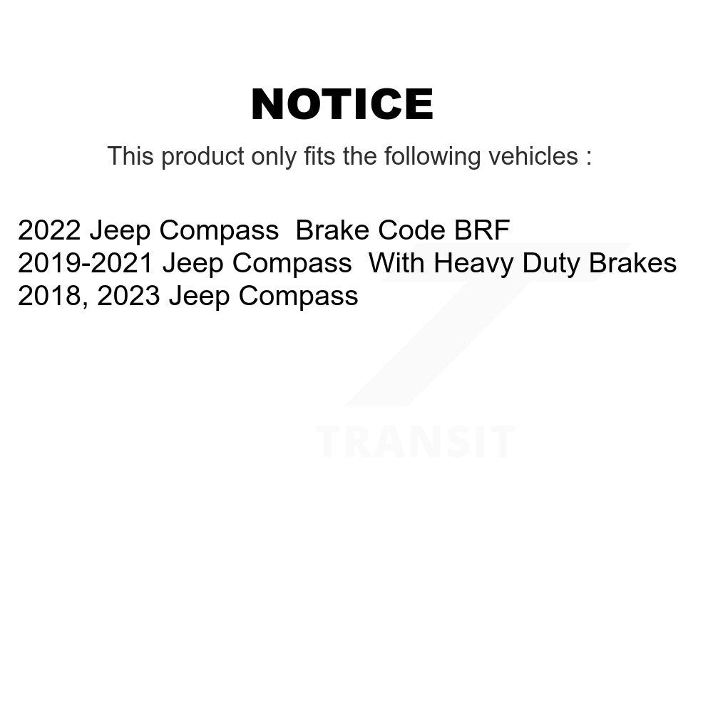 Rear Disc Brake Rotors And Ceramic Pads Kit For Jeep Compass K8A-100949