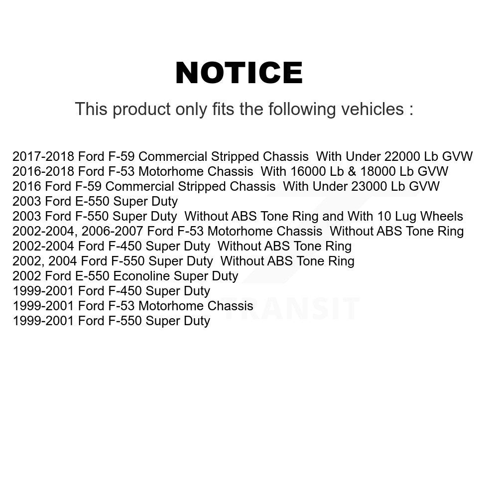 Rear Brake Rotor & Semi-Metallic Pad Kit For Ford F-53 Motorhome Chassis E-550 Super Duty K8A-100951