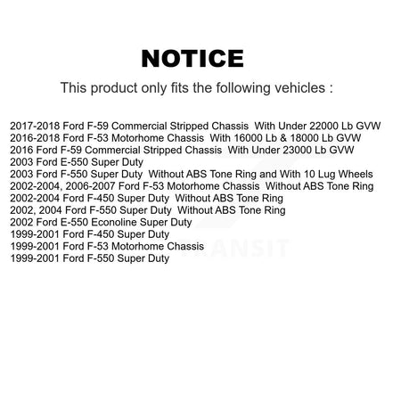 Rear Brake Rotor & Semi-Metallic Pad Kit For Ford F-53 Motorhome Chassis E-550 Super Duty K8A-100952