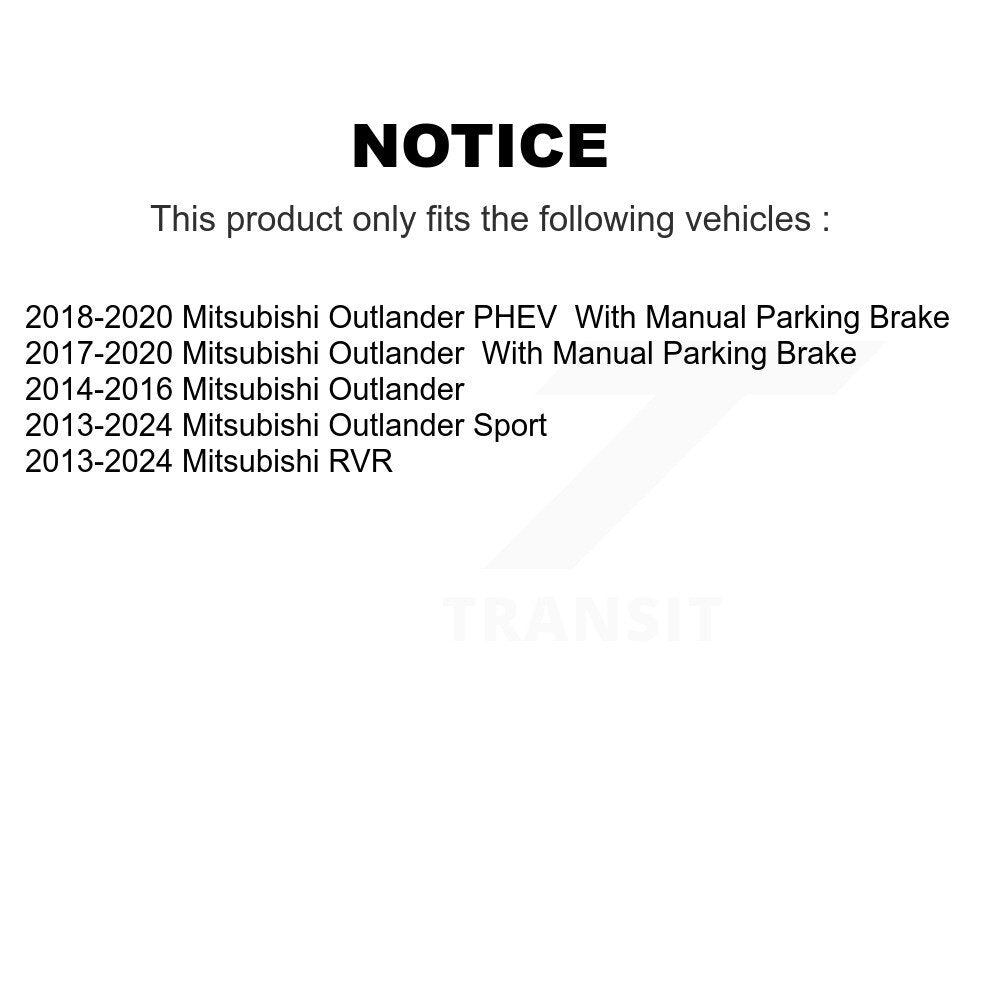 Rear Disc Brake Rotors And Ceramic Pads Kit For Mitsubishi RVR Outlander PHEV Sport K8A-101045