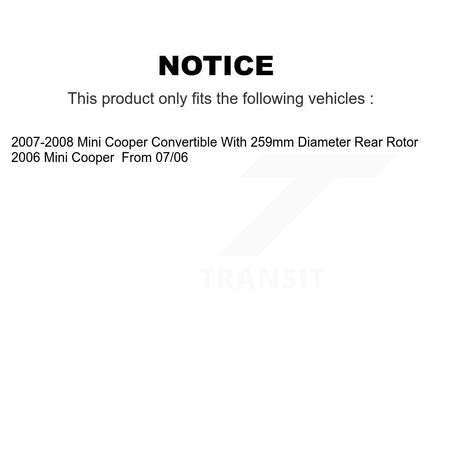 Rear Disc Brake Rotors And Ceramic Pads Kit For Mini Cooper K8A-101116