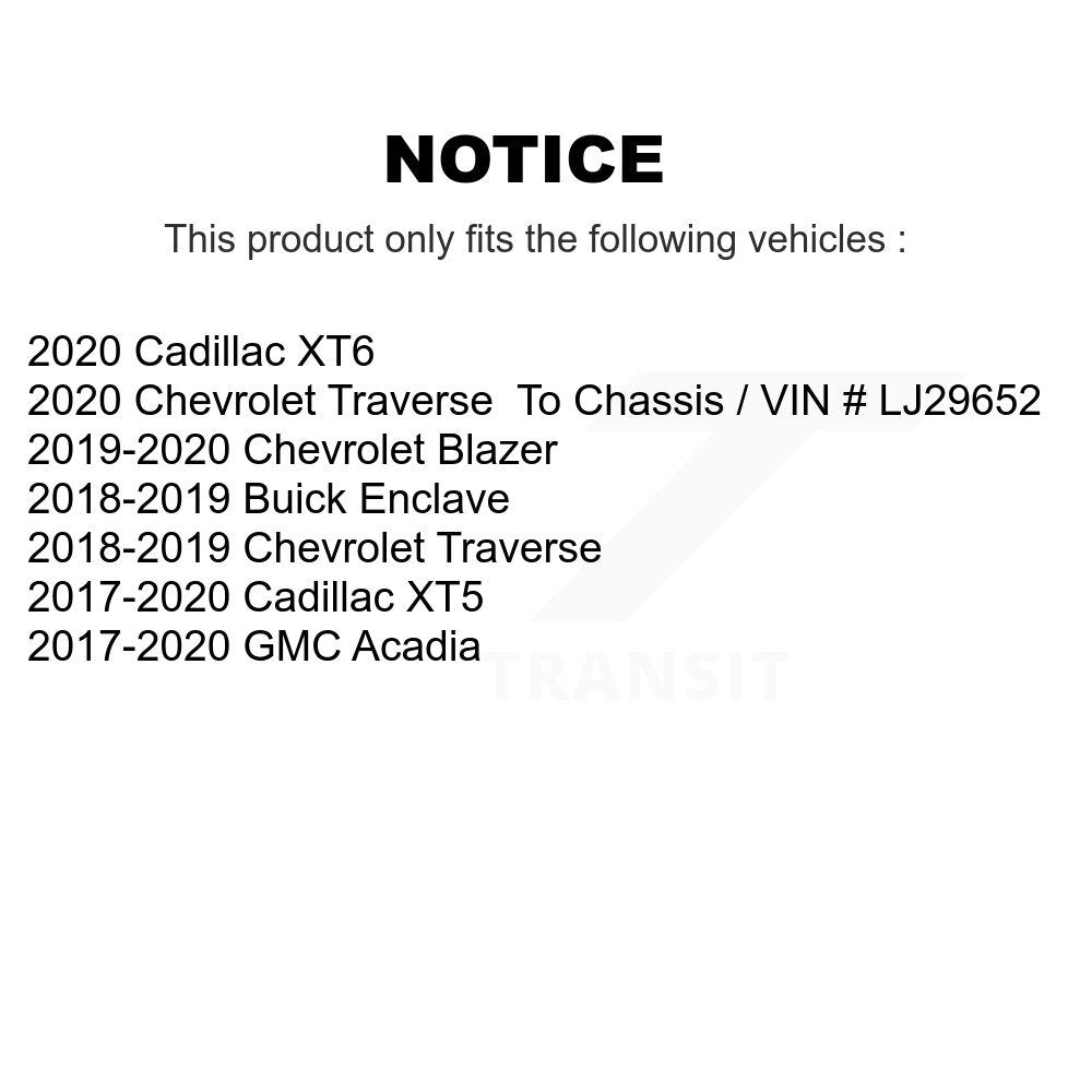 Rear Brake Rotors & Ceramic Pad Kit For Chevrolet Cadillac XT5 Traverse GMC Acadia Blazer K8A-101161