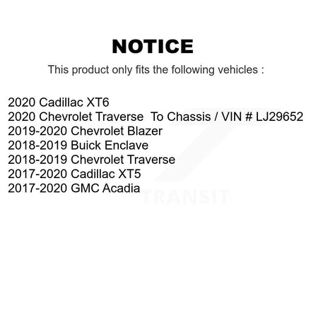 Rear Brake Rotors & Ceramic Pad Kit For Chevrolet Cadillac XT5 Traverse GMC Acadia Blazer K8A-101161