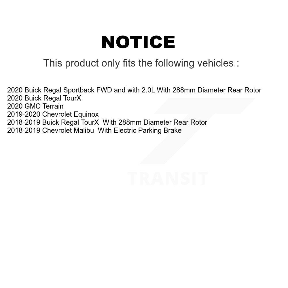 Rear Brake Rotor And Ceramic Pad Kit For Chevrolet Equinox GMC Terrain Malibu Buick Regal K8A-101234