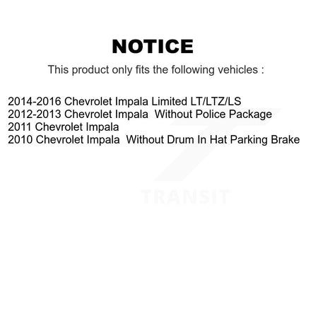 Front Rear Ceramic Pads And Disc Brake Rotors Kit For Chevrolet Impala Limited K8A-101271