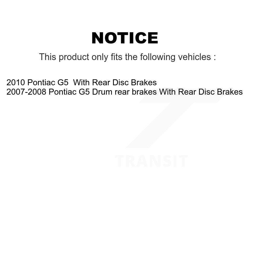 Front Rear Ceramic Pads And Disc Brake Rotors Kit For Pontiac G5 With Brakes K8A-101365