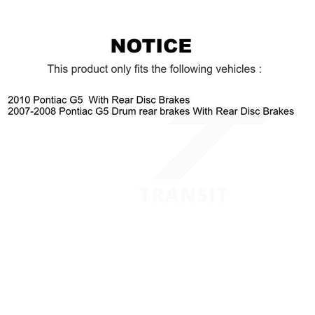 Front Rear Ceramic Pads And Disc Brake Rotors Kit For Pontiac G5 With Brakes K8A-101365