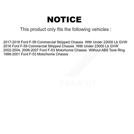 Front Rear Semi-Metallic Pad & Disc Brake Rotors Kit For Ford F-53 Motorhome Chassis F-59 K8A-101395