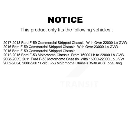Front Rear Semi-Metallic Pad & Disc Brake Rotors Kit For Ford F-53 Motorhome Chassis F-59 K8A-101400