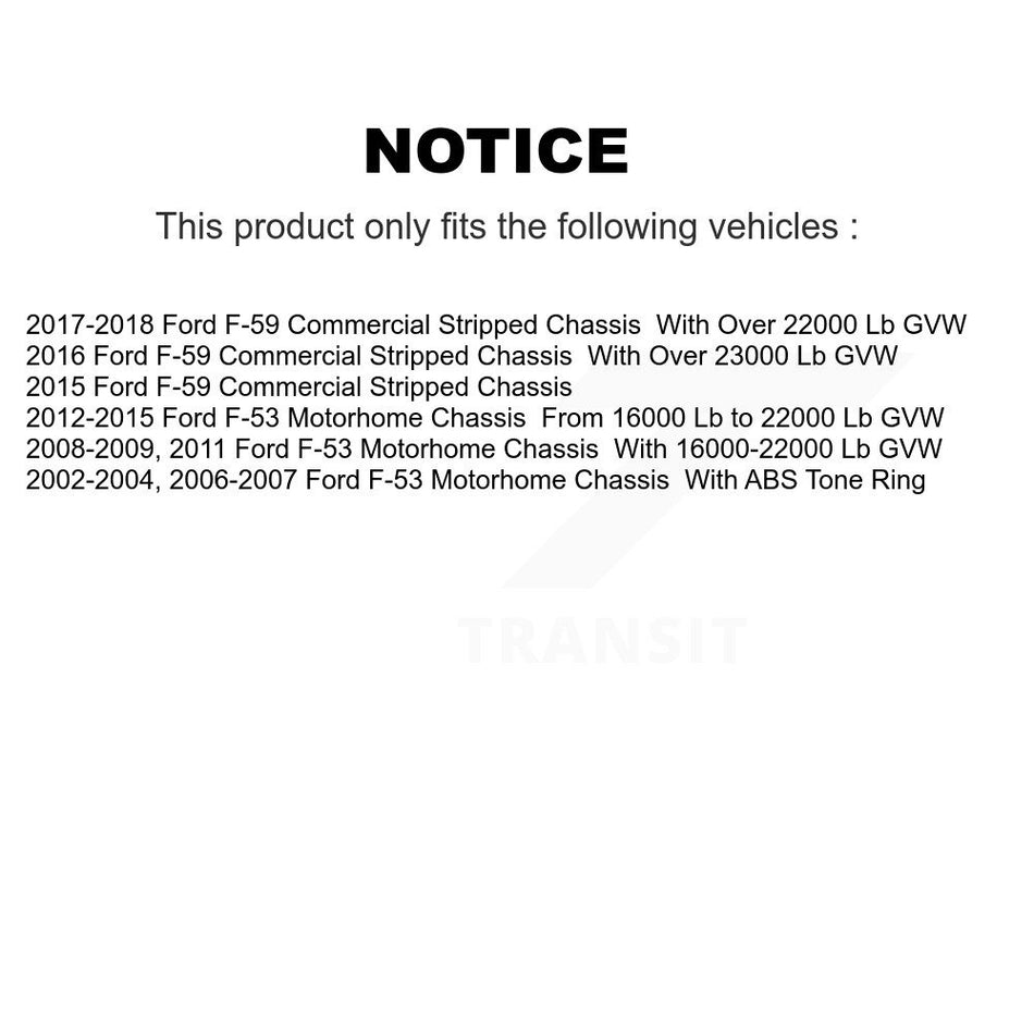 Front Rear Semi-Metallic Pad & Disc Brake Rotors Kit For Ford F-53 Motorhome Chassis F-59 K8A-101400