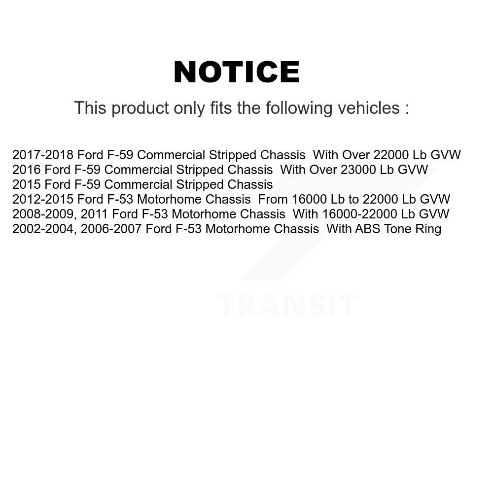 Front Rear Semi-Metallic Pad & Disc Brake Rotors Kit For Ford F-53 Motorhome Chassis F-59 K8A-101402