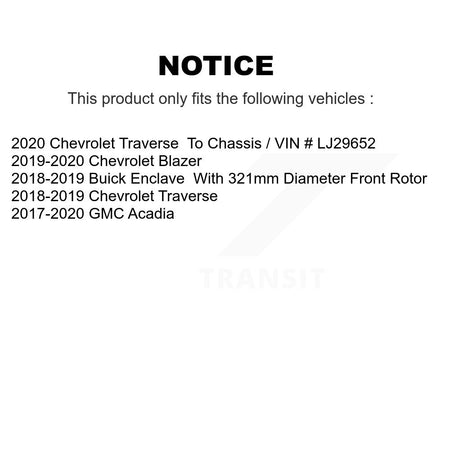 Front Rear Ceramic Pad And Brake Rotor Kit For Chevrolet Traverse GMC Acadia Blazer Buick K8A-101411