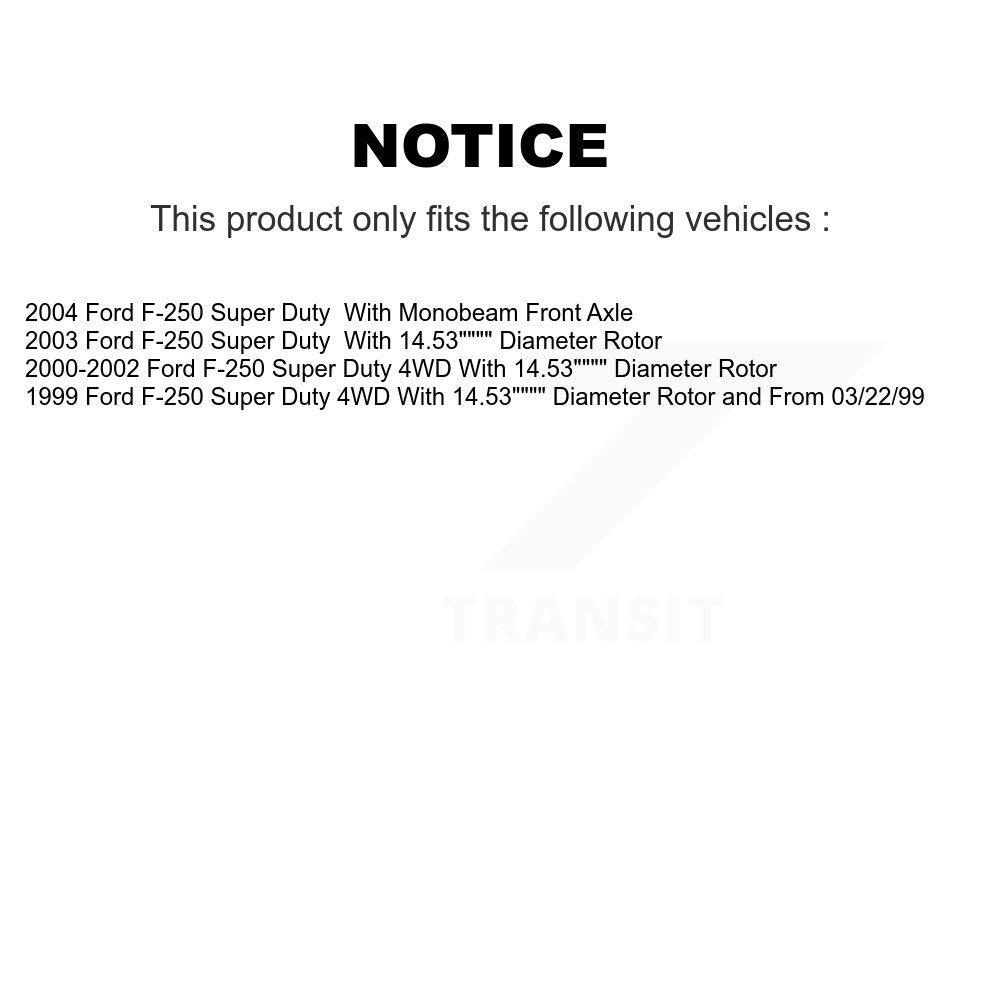 Front Rear Semi-Metallic Pads And Disc Brake Rotors Kit For Ford F-250 Super Duty K8A-101519