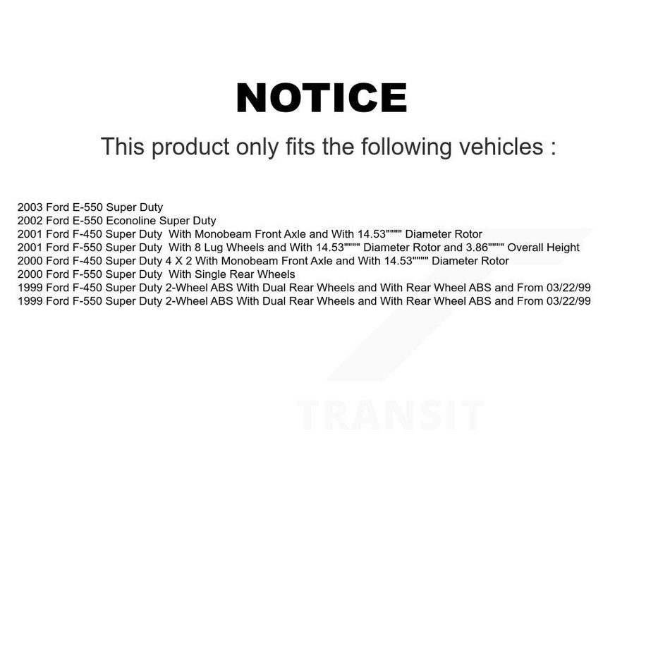 Front Rear Semi-Metallic Pad & Disc Brake Rotor Kit For Ford E-550 Super Duty F-450 F-550 K8A-101523