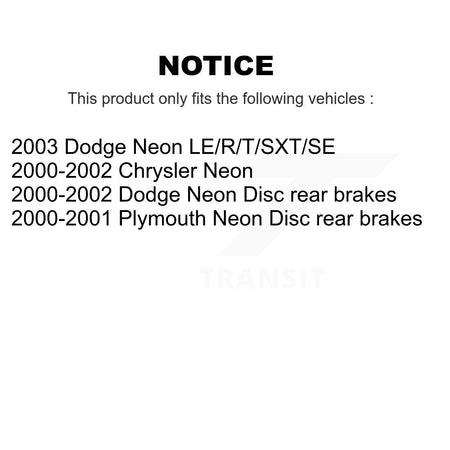 Front Rear Semi-Metallic Pads And Disc Brake Rotors Kit For Neon Chrysler Dodge Plymouth K8A-101541