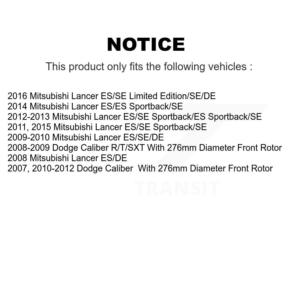 Front Rear Ceramic Pads And Disc Brake Rotors Kit For Mitsubishi Lancer Dodge Caliber K8A-101645