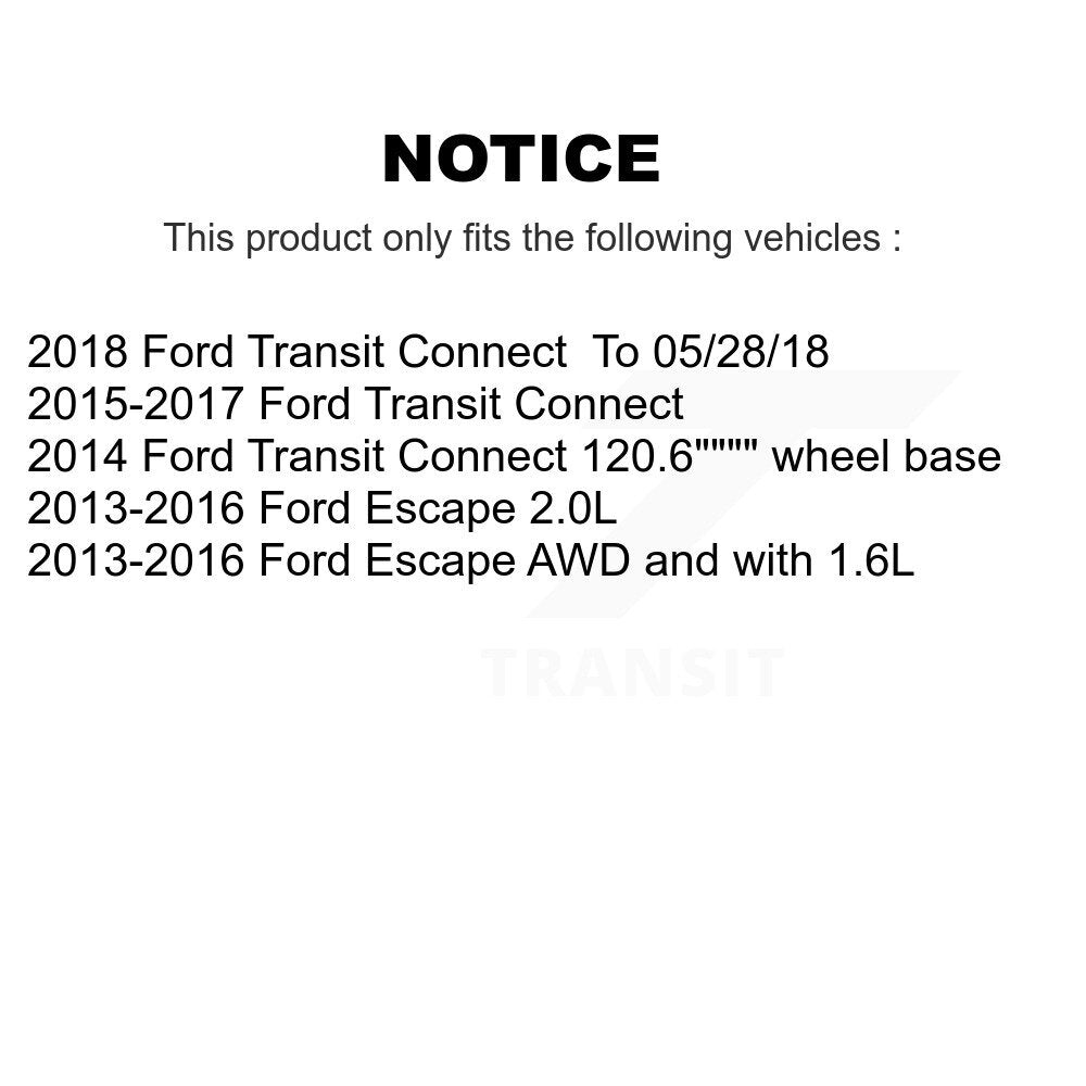 Front Ceramic Rear Semi-Metallic Pad Disc Brake Rotor Kit For Ford Escape Transit Connect K8A-101732