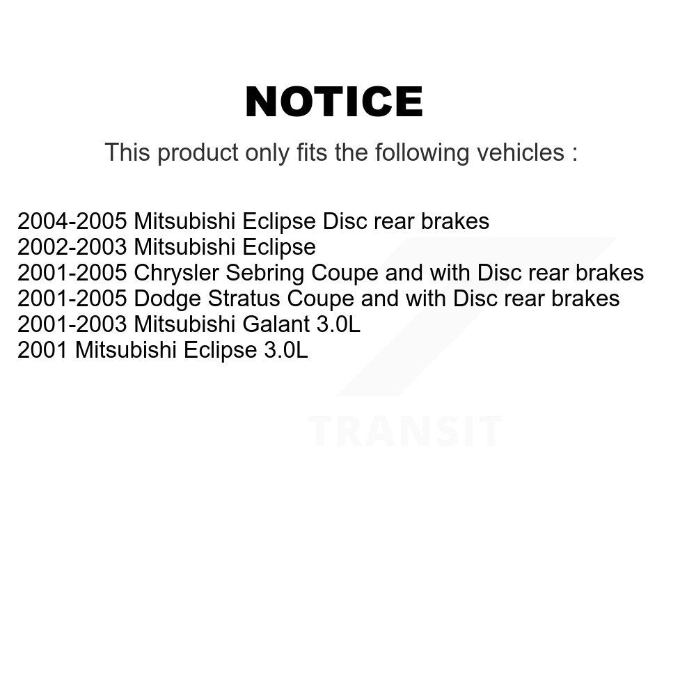 Front Rear Ceramic Pad And Brake Rotor Kit For Chrysler Sebring Mitsubishi Eclipse Galant K8A-101735