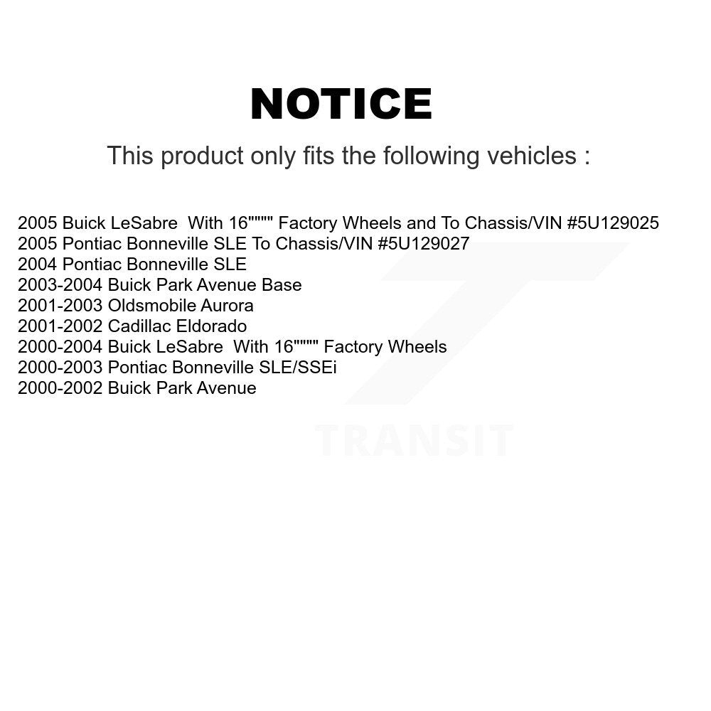 Front Ceramic Rear Semi-Metallic Pad Brake Rotor Kit For Buick LeSabre Pontiac Bonneville K8A-101885